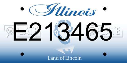 E213465 Illinois License Plate