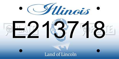 E213718 Illinois License Plate