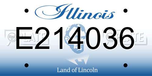 E214036 Illinois License Plate