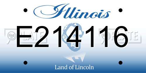 E214116 Illinois License Plate