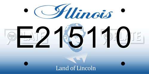 E215110 Illinois License Plate