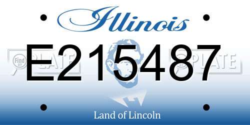 E215487 Illinois License Plate