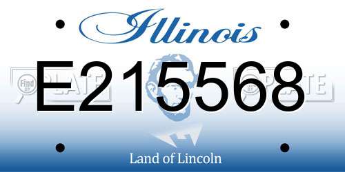 E215568 Illinois License Plate