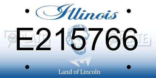 E215766 Illinois License Plate