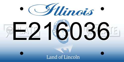 E216036 Illinois License Plate