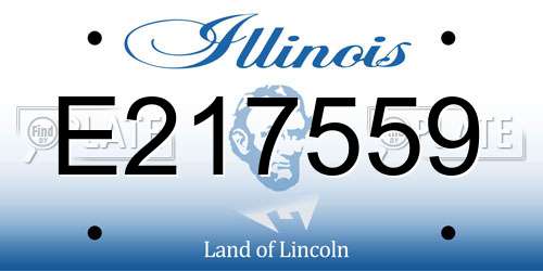 E217559 Illinois License Plate