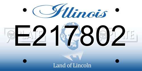 E217802 Illinois License Plate