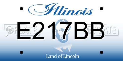 E217BB Illinois License Plate