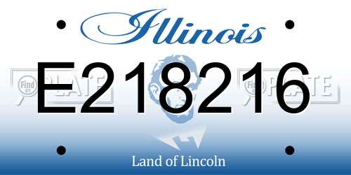 E218216 Illinois License Plate