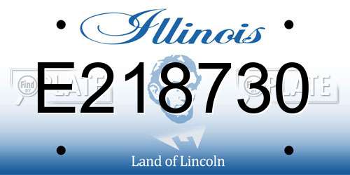 E218730 Illinois License Plate