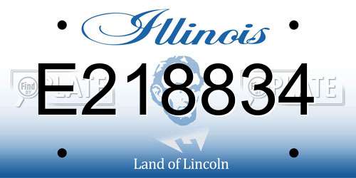 E218834 Illinois License Plate