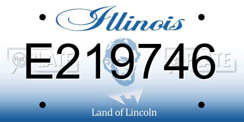 E219746 Illinois License Plate