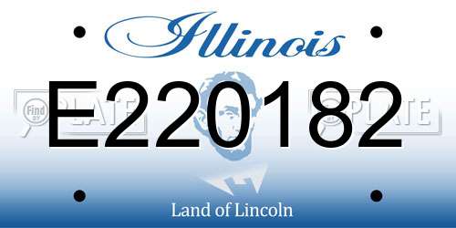E220182 Illinois License Plate