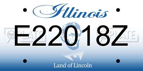 E22018Z Illinois License Plate