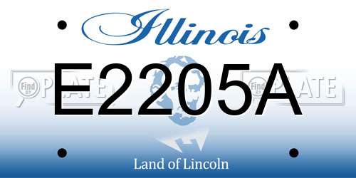 E2205A Illinois License Plate