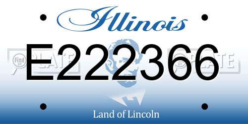 E222366 Illinois License Plate