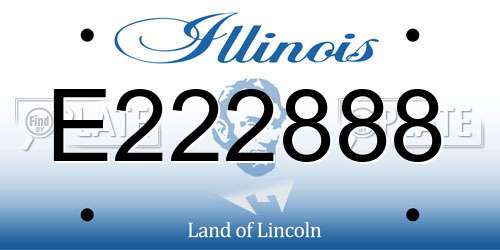 E222888 Illinois License Plate