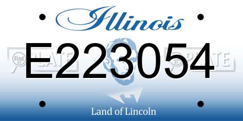 E223054 Illinois License Plate