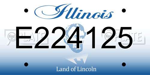 E224125 Illinois License Plate