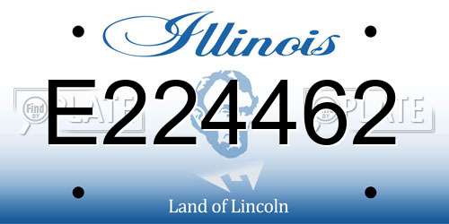 E224462 Illinois License Plate