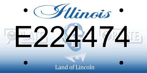 E224474 Illinois License Plate