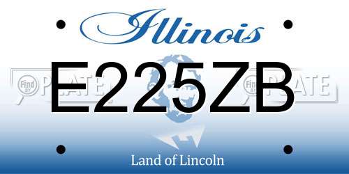 E225ZB Illinois License Plate