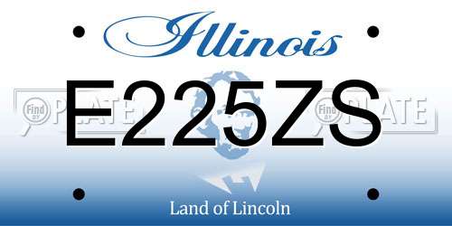 E225ZS Illinois License Plate