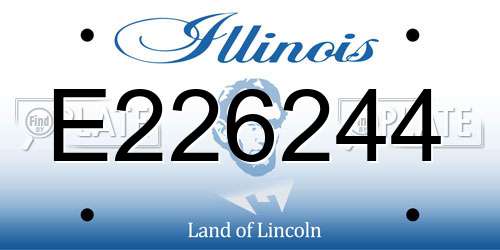 E226244 Illinois License Plate