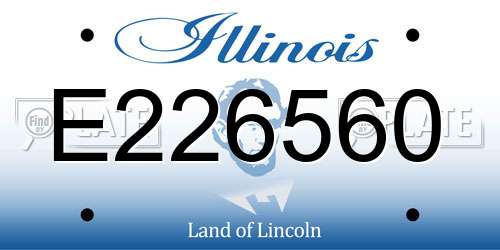 E226560 Illinois License Plate