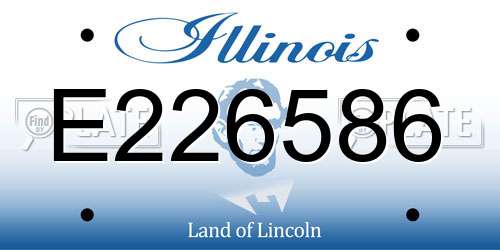 E226586 Illinois License Plate