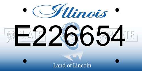 E226654 Illinois License Plate