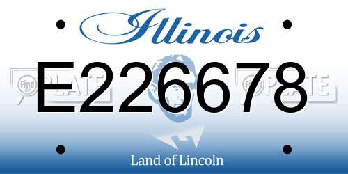 E226678 Illinois License Plate