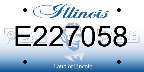 E227058 Illinois License Plate