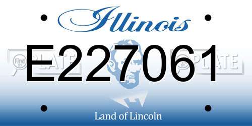 E227061 Illinois License Plate