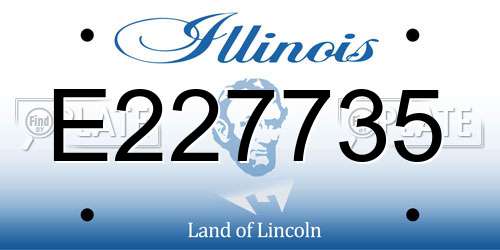 E227735 Illinois License Plate