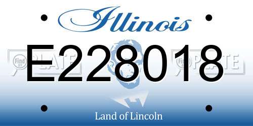 E228018 Illinois License Plate