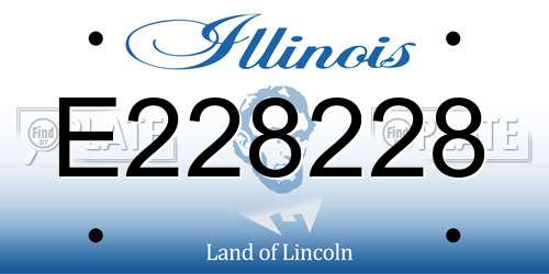 E228228 Illinois License Plate