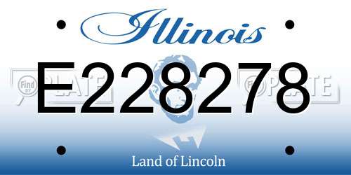 E228278 Illinois License Plate