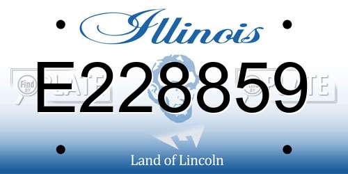 E228859 Illinois License Plate