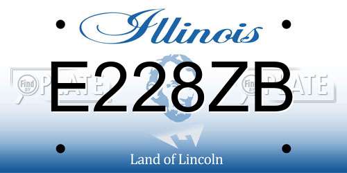 E228ZB Illinois License Plate