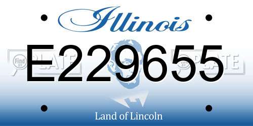 E229655 Illinois License Plate