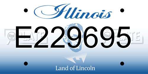 E229695 Illinois License Plate