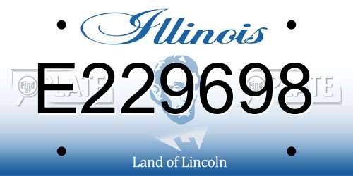 E229698 Illinois License Plate