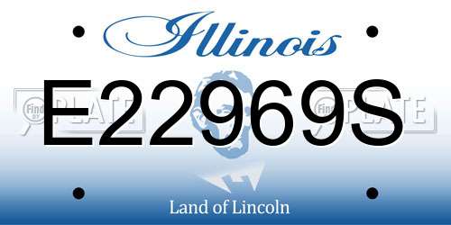E22969S Illinois License Plate