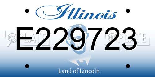 E229723 Illinois License Plate