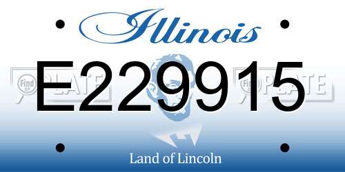 E229915 Illinois License Plate