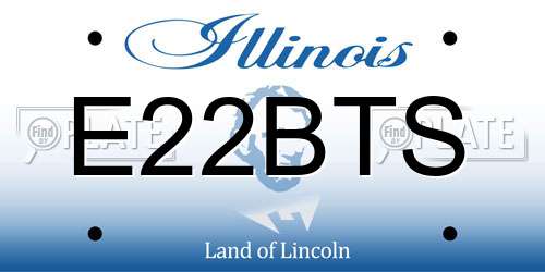 E22BTS Illinois License Plate