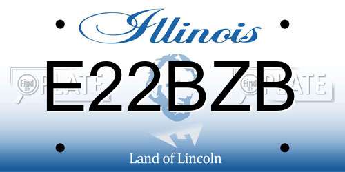 E22BZB Illinois License Plate