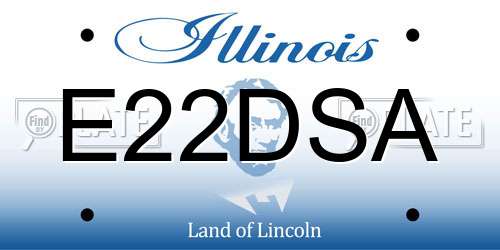 E22DSA Illinois License Plate
