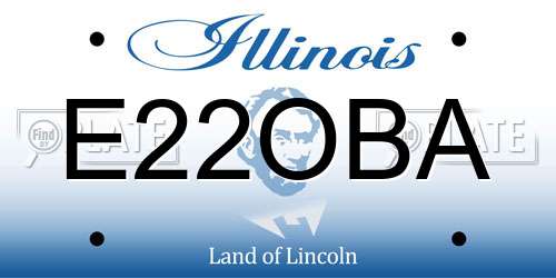 E22OBA Illinois License Plate